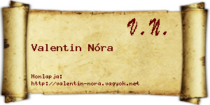 Valentin Nóra névjegykártya