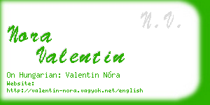 nora valentin business card